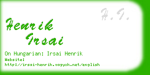 henrik irsai business card